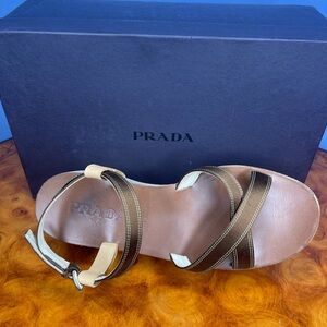 Prada Women's Tan and Brown Sandals
